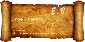 Engel Babett névjegykártya